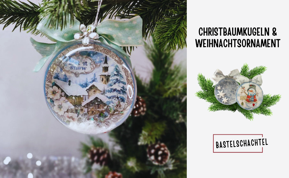Christbaumkugeln und Weihnachtsornamente - Bastelschachtel