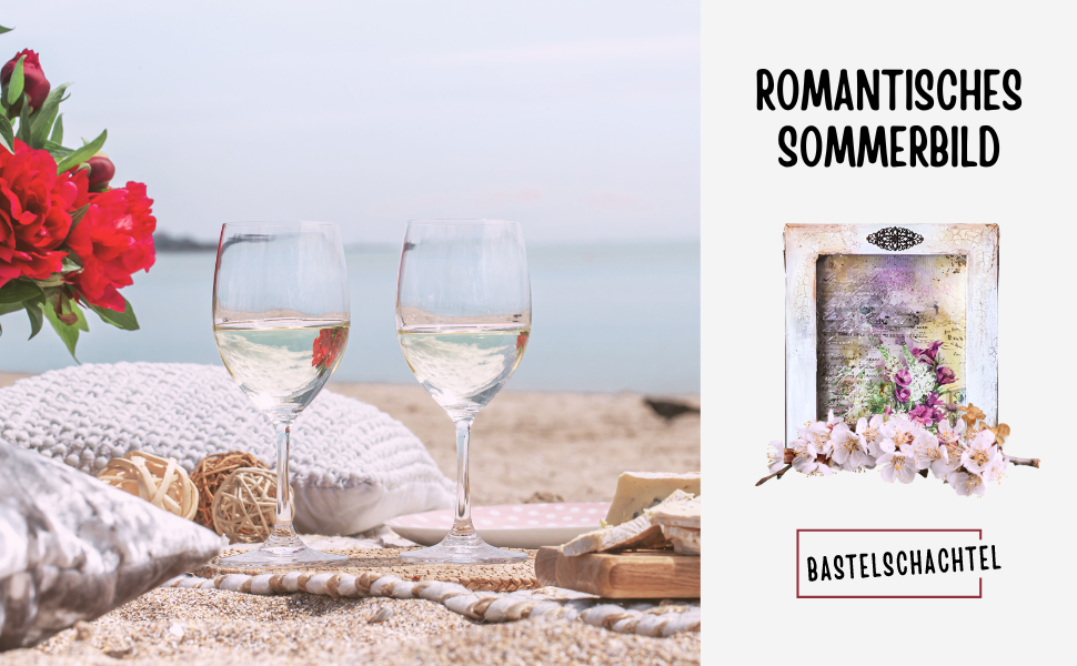 Romantisches Sommerbild - Bastelschachtel
