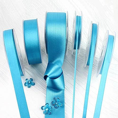 Satinband uni, Geschenkverpackung, Geschenksband blau