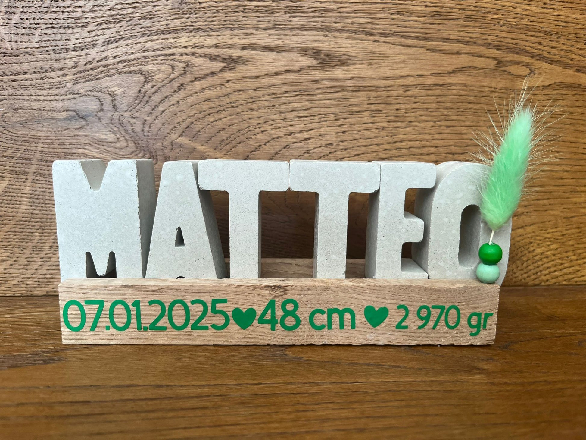 Handgemachte Deko "Schriftzüge" -Personalisierter Geburts-Schriftzug