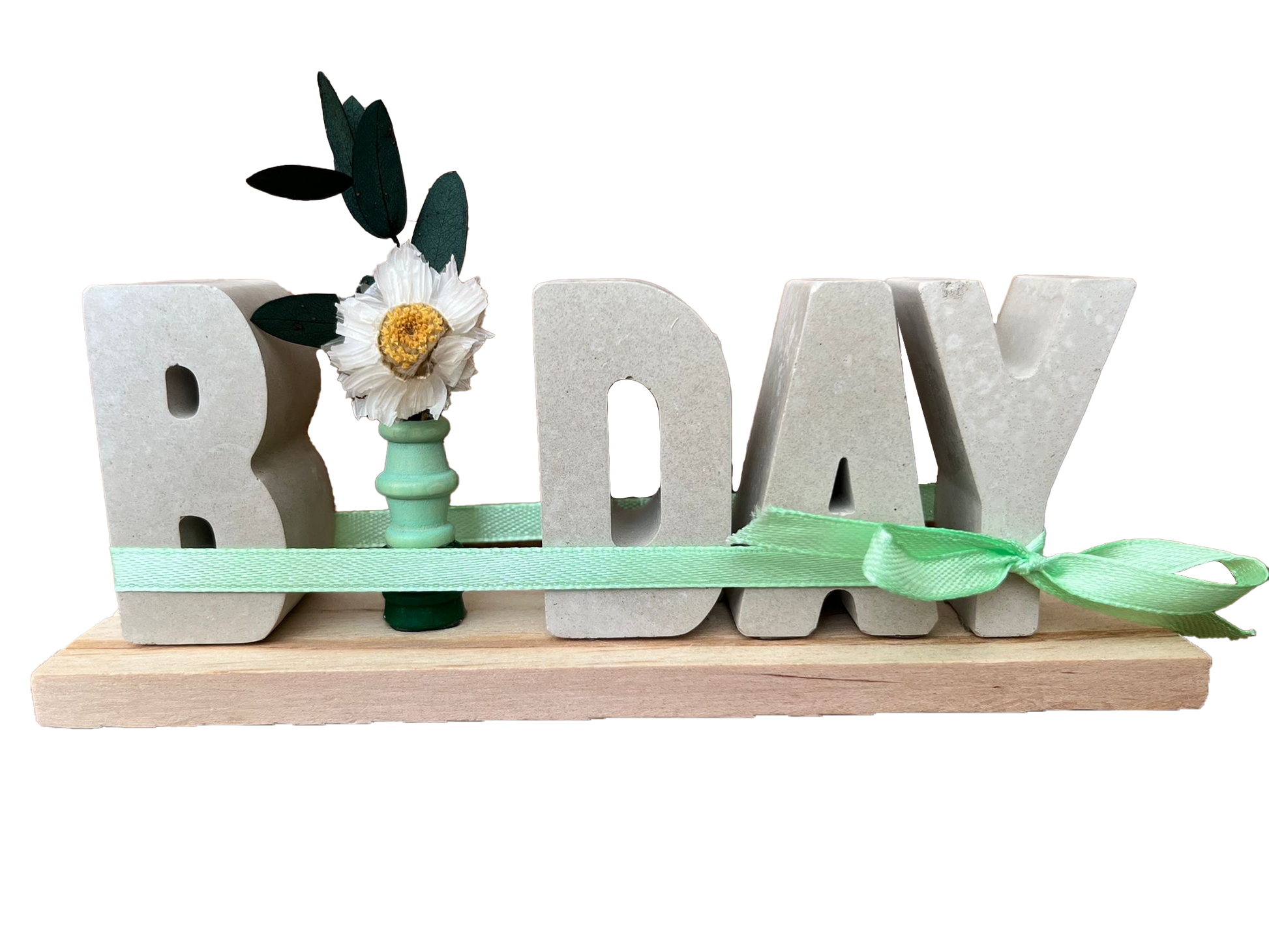 Handgemachte Deko "Happy Birthday" - Unikat mit Blume - Bastelschachtel