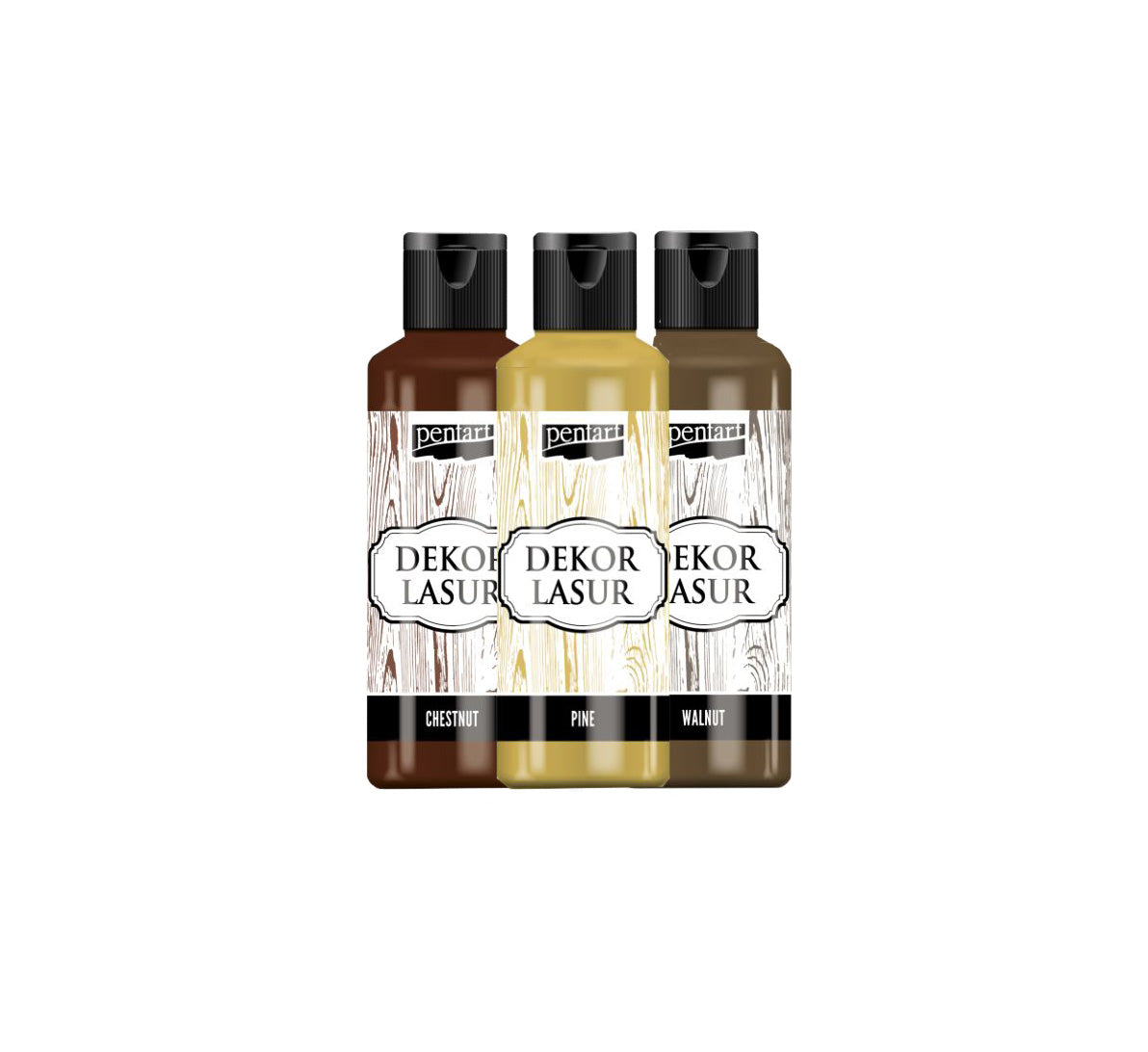 Holzlasur für Innen- und Außenbereich 3x80ml - Set 5. - Bastelschachtel