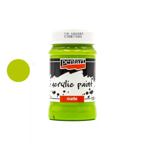 Pentart Acrylfarbe matt 100ml - apfelgrün - Bastelschachtel