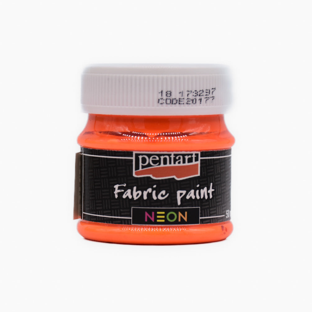 Pentart Konturenfarbe Glow in the dark 50ml für Textil - orange - Bastelschachtel