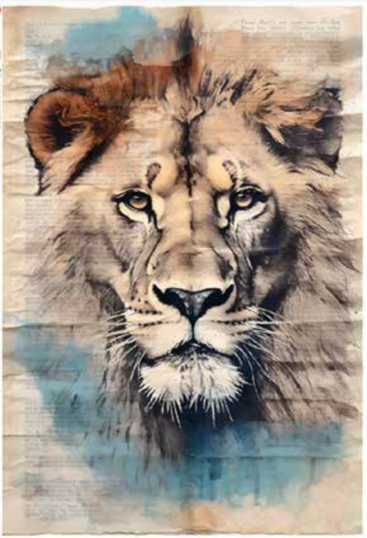 Reispapier A3 - Lion portrait