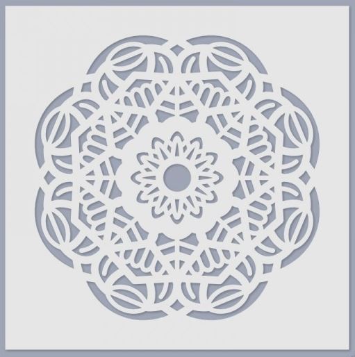 Schablone 24,5x24,5cm - Mandala 05. - Bastelschachtel