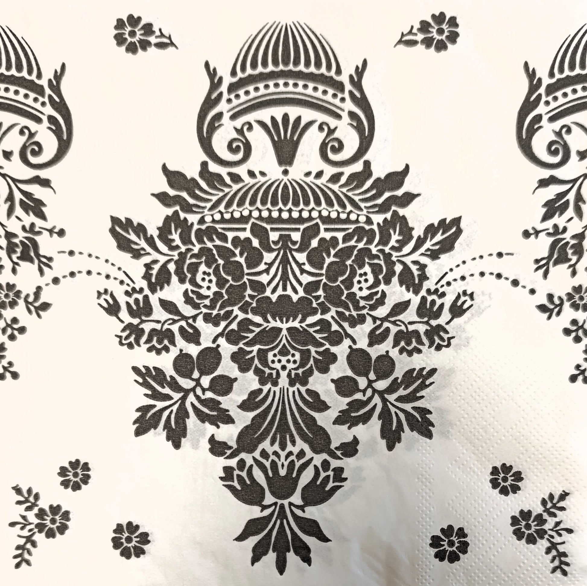Serviette - Baroque black/white - Bastelschachtel