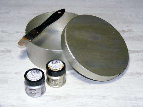 Pentart Acrylfarbe Metallic Delicate 50ml - silber - Bastelschachtel - Pentart Acrylfarbe Metallic Delicate 50ml - silber