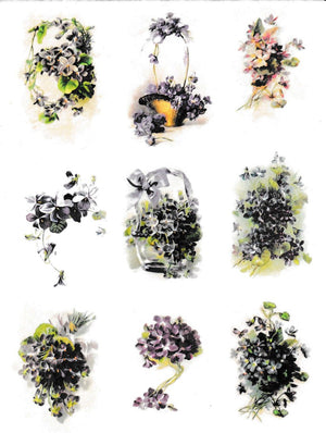 Reispapier A3 - Bouquet of violets - Bastelschachtel - Reispapier A3 - Bouquet of violets
