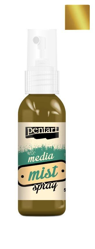 Pentart Media Mist Spray 50ml metallic - antikgold - Bastelschachtel - Pentart Media Mist Spray 50ml metallic - antikgold
