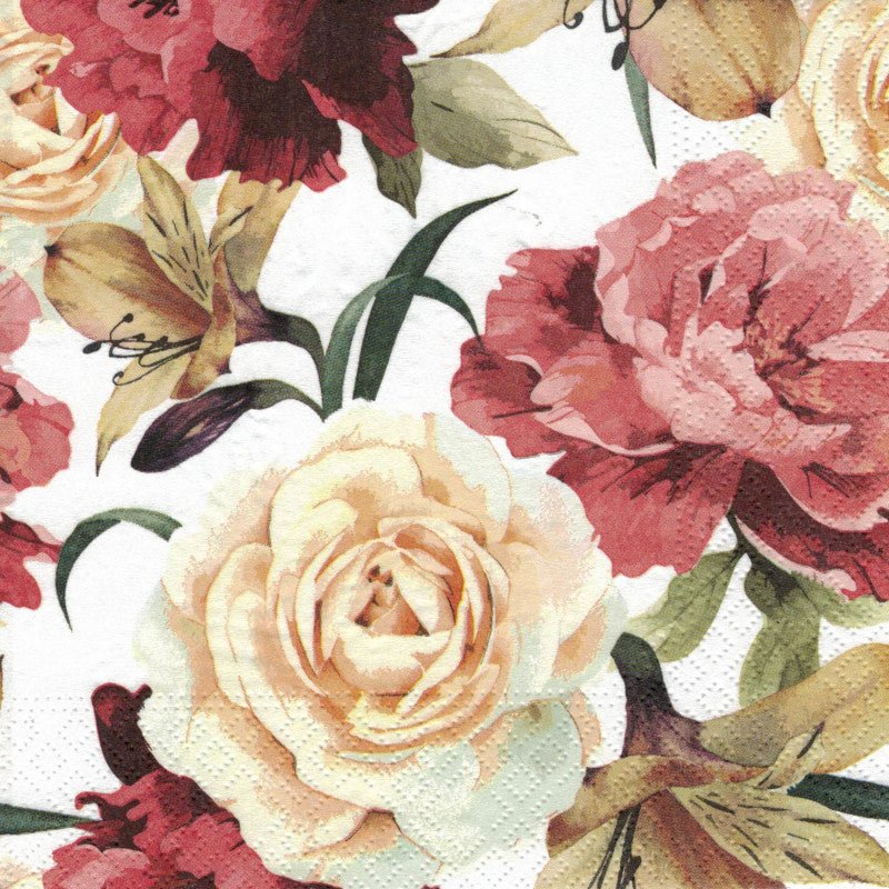 Serviette - Watercolor roses - Bastelschachtel - Serviette - Watercolor roses