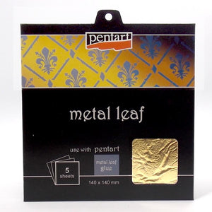 Blattmetall Set 14x14cm - gold - Bastelschachtel - Blattmetall Set 14x14cm - gold