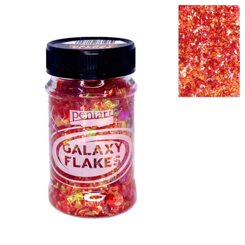 Galaxy Flakes 15g - Ida red gold - Bastelschachtel - Galaxy Flakes 15g - Ida red gold