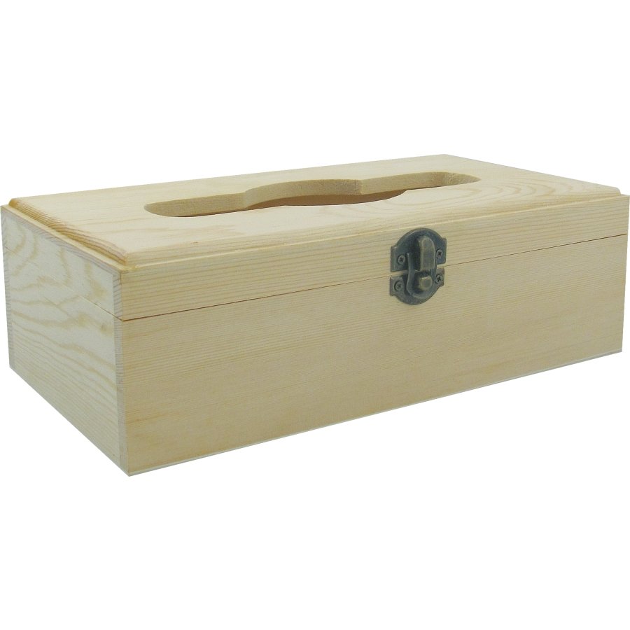 Holz Taschentuchbox, schliessbar – Bastelschachtel