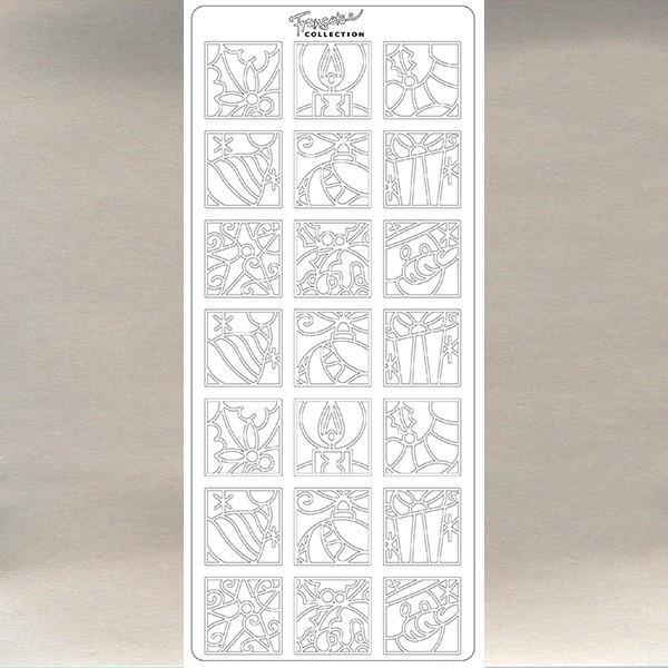 Konturensticker - Weihnachtsmarke, silber - Bastelschachtel