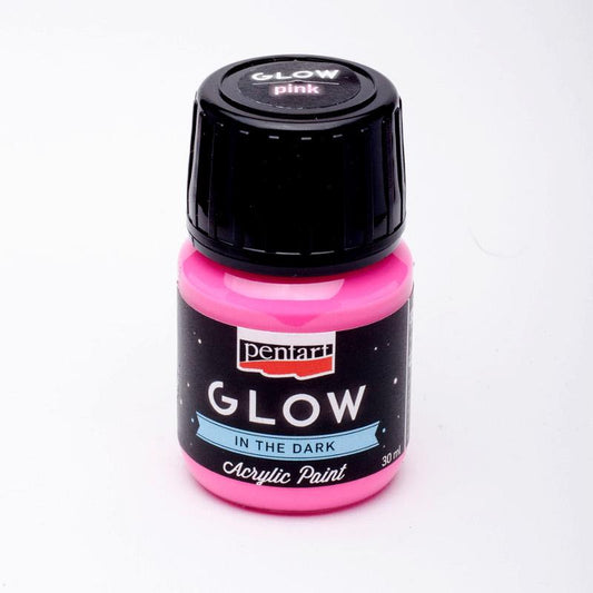 Pentart Acrylfarbe Glow in the dark - nachtleuchtend 30ml - pink - Bastelschachtel - Pentart Acrylfarbe Glow in the dark - nachtleuchtend 30ml - pink
