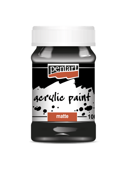 Pentart Acrylfarbe matt 100ml - schwarz - Bastelschachtel - Pentart Acrylfarbe matt 100ml - schwarz