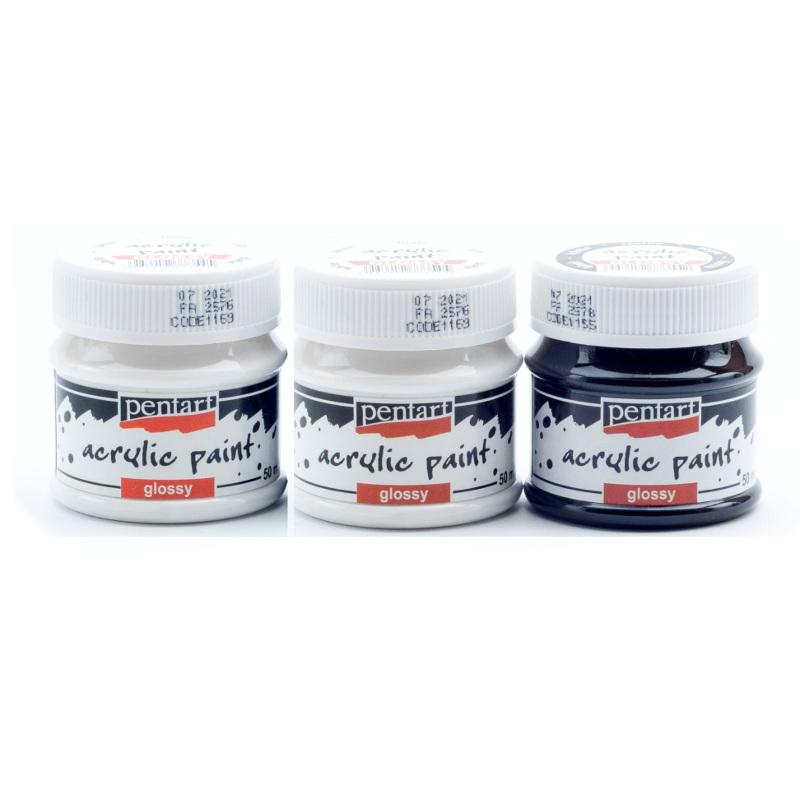 Pentart Acrylfarben Set glänzend 3x50ml - Set 17. - Bastelschachtel