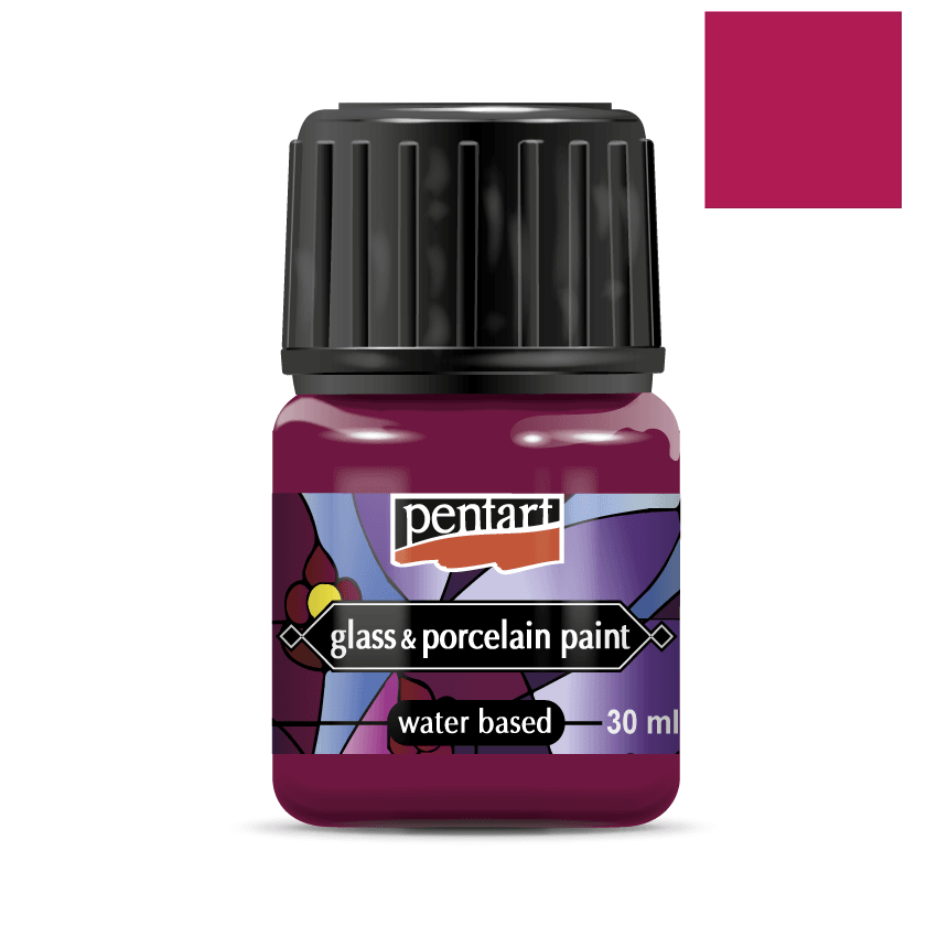 Pentart Glas- und Porzellanfarbe 30ml - magenta - Bastelschachtel