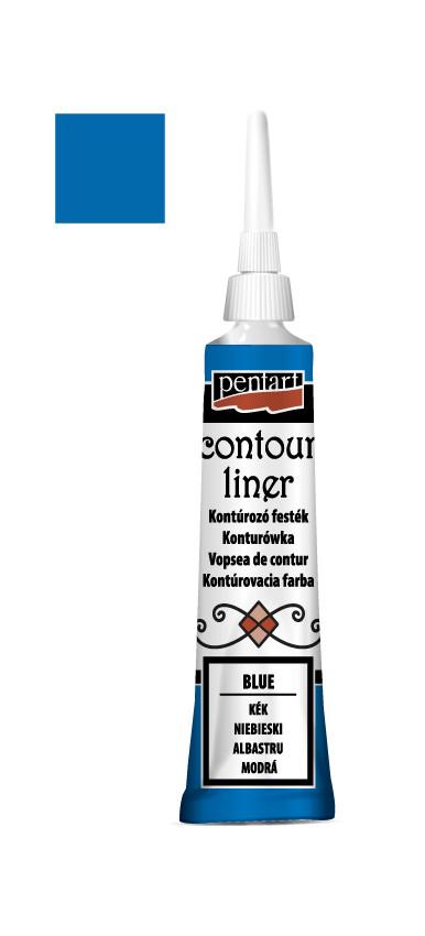 Pentart Konturenfarbe universell - blau - Bastelschachtel