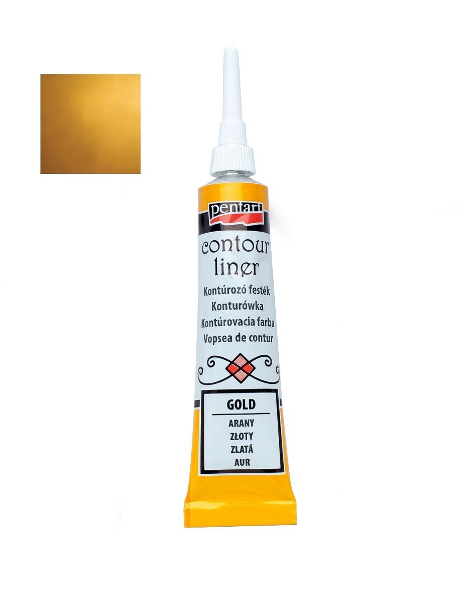 Pentart Konturenfarbe universell - gold - Bastelschachtel