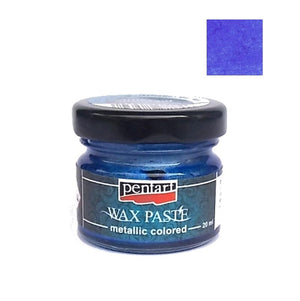 Pentart Wachspaste metallic 20ml - blau - Bastelschachtel - Pentart Wachspaste metallic 20ml - blau, pentart wax paste