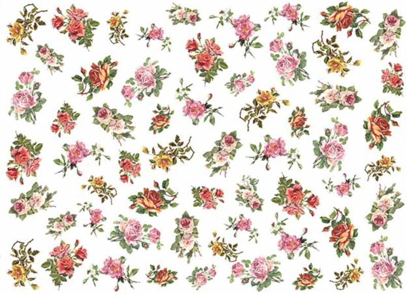 Reispapier A3 - Rosen mit Akazien - Bastelschachtel