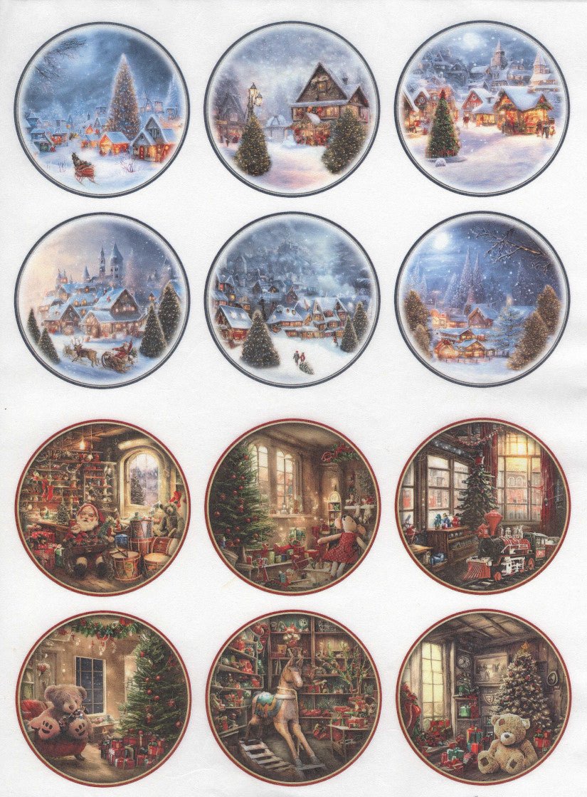Reispapier A3 - Winter tales factory rounds - Bastelschachtel