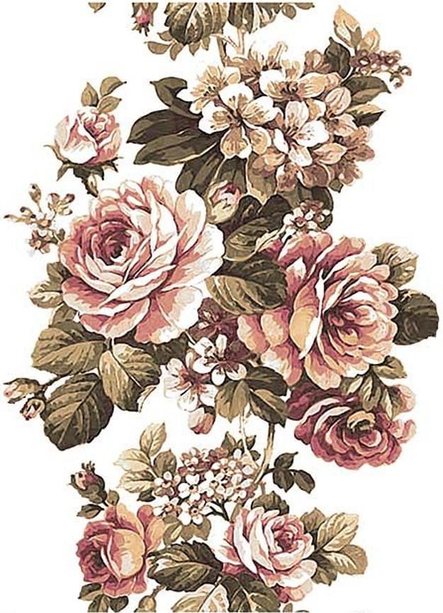 Reispapier A4 - Vintage Blumen - Bastelschachtel
