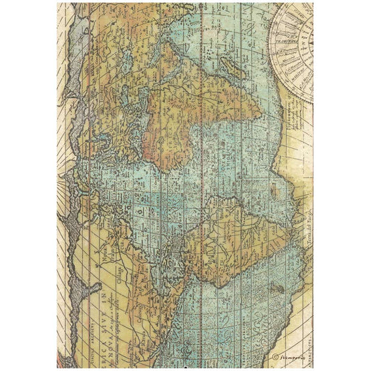 Reispapier A4 - Around the world - Map - Bastelschachtel - Reispapier A4 - Around the world - Map