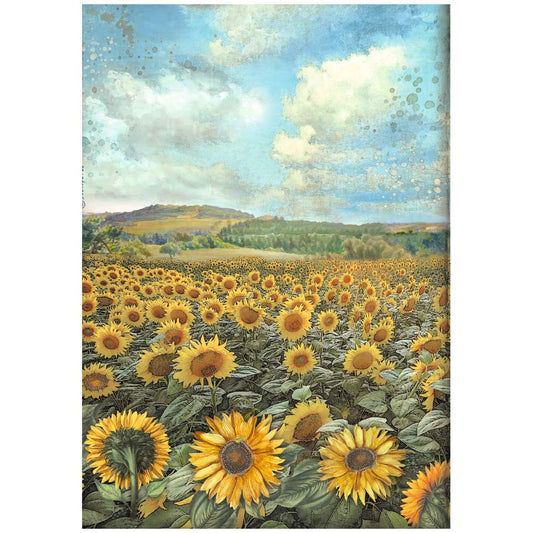 Reispapier A4 - Sunflower Art - Landscape - Bastelschachtel - Reispapier A4 - Sunflower Art - Landscape