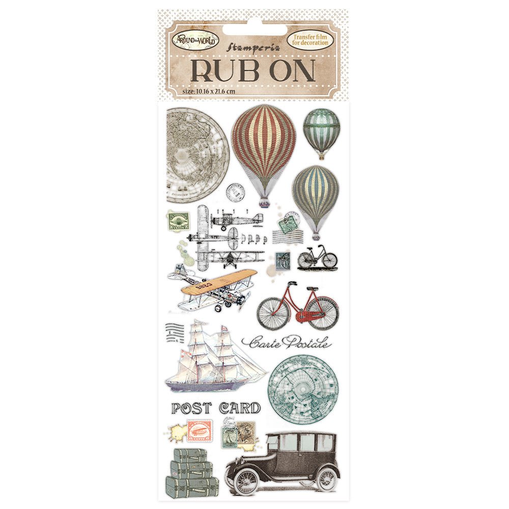 Rub on 10,2x21,6cm - Around the world - Balloons - Bastelschachtel