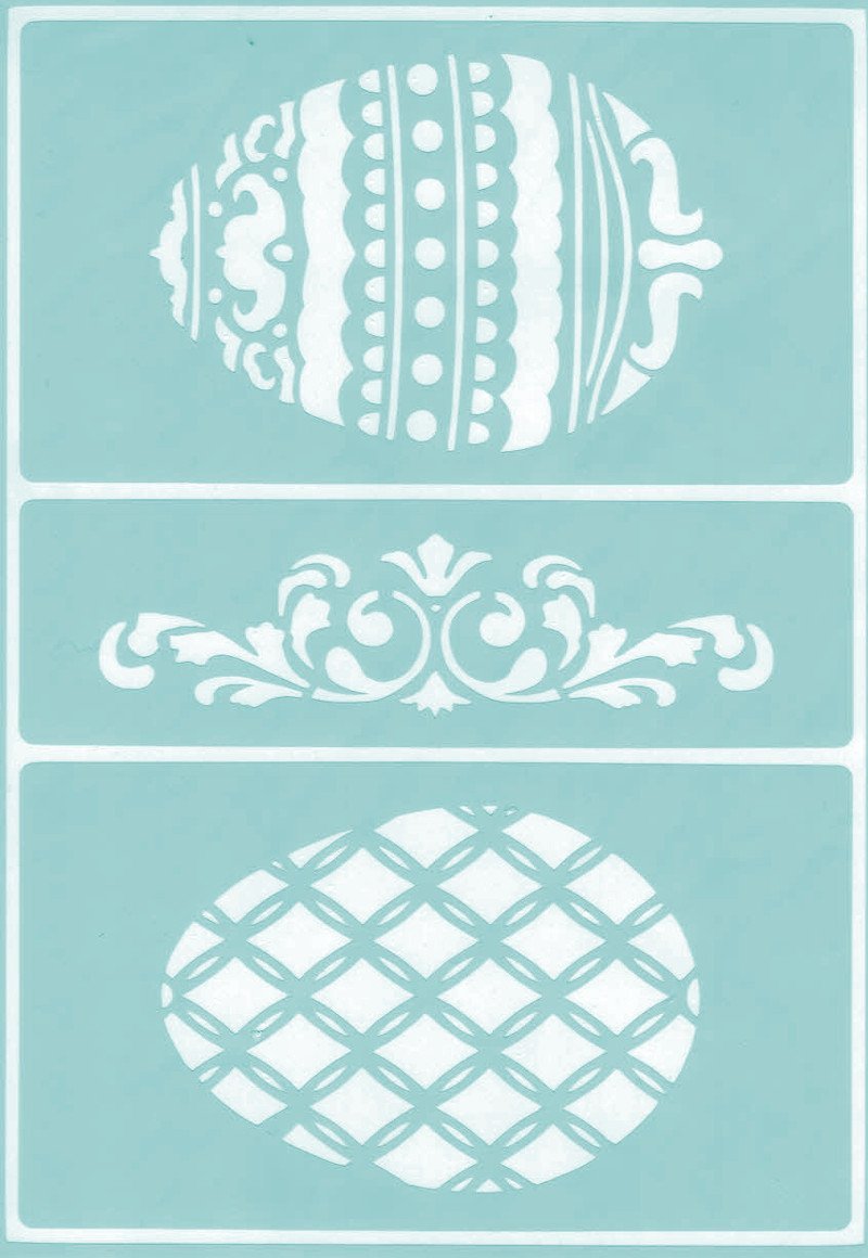 Schablone selbstklebend 14,8x21cm - Ostereier - Bastelschachtel