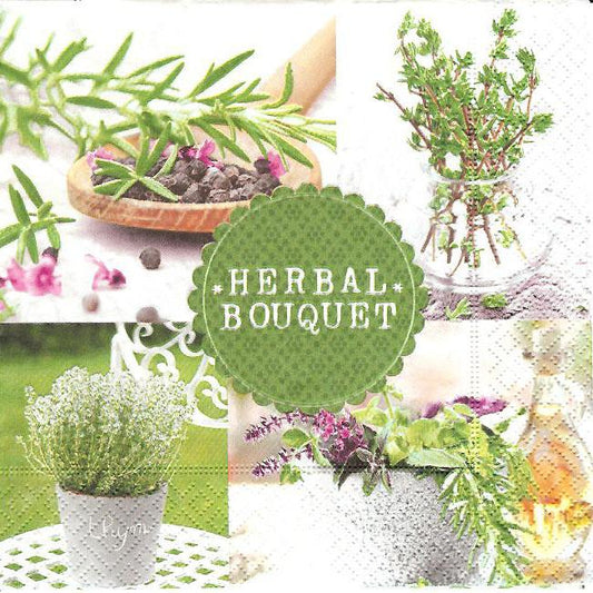 Serviette - Herbal Bouquet - Bastelschachtel - Serviette - Herbal Bouquet