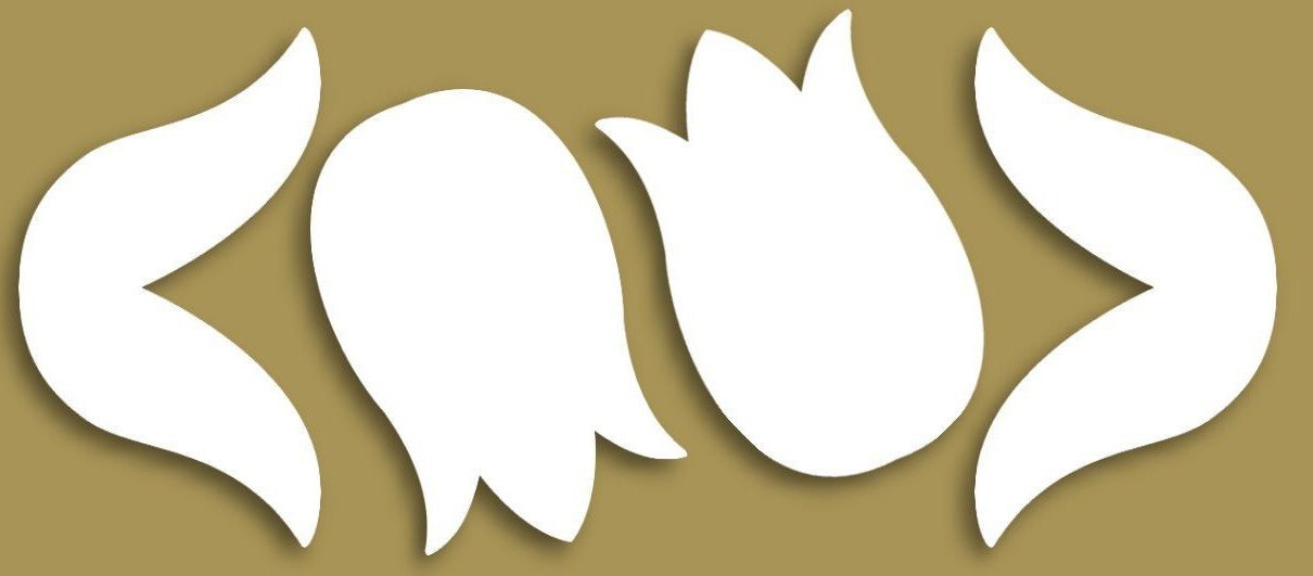 Styrofoam Figuren Set, 8-10cm - Tulpen mit Blätter - Bastelschachtel