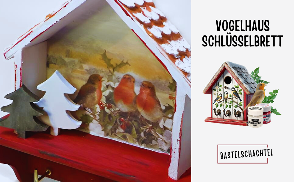 Vogelhaus Schlüsselbrett - Bastelschachtel