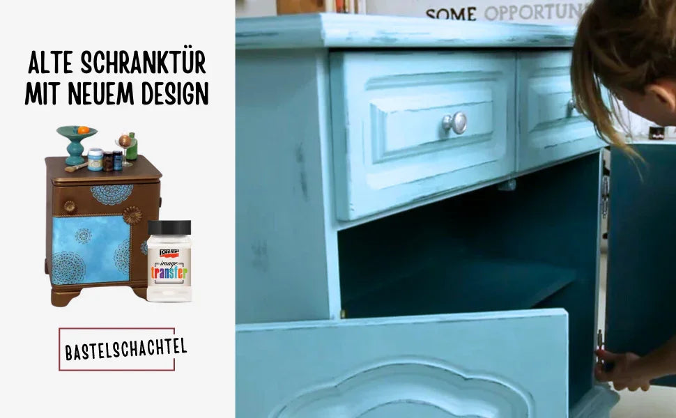 Alte Schranktür mit neuem Design - Bastelschachtel