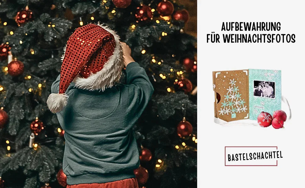 Aufbewahrung für Weihnachtsfotos - Bastelschachtel