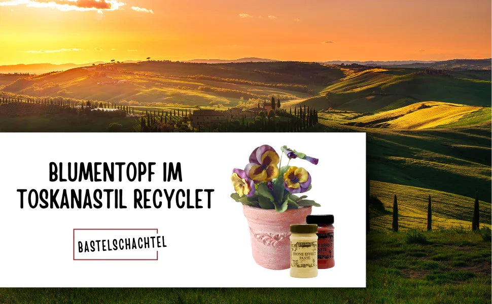 Blumentopf im Toskanastil recycelt - Bastelschachtel