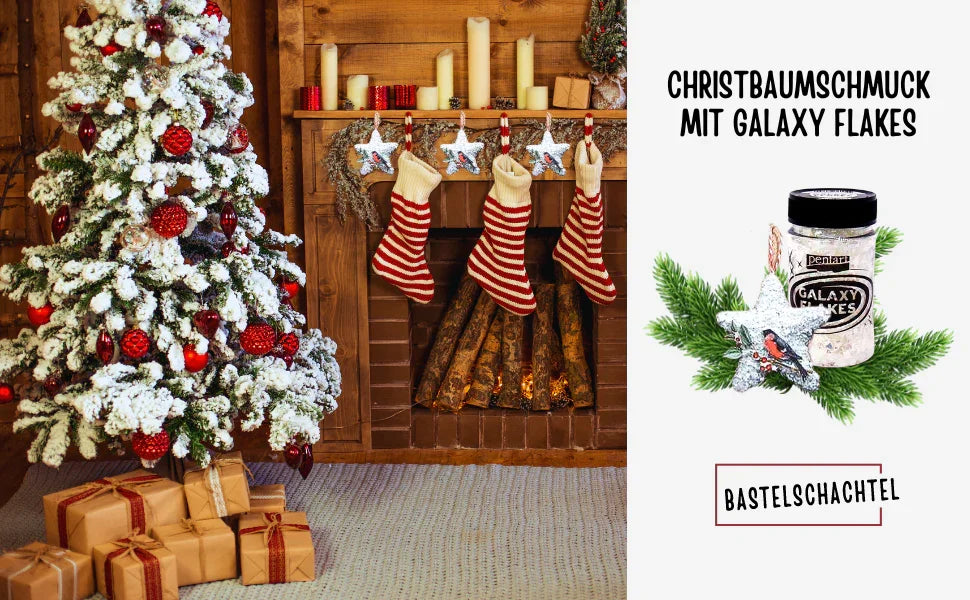 Christbaumschmuck mit Galaxy Flakes - Bastelschachtel