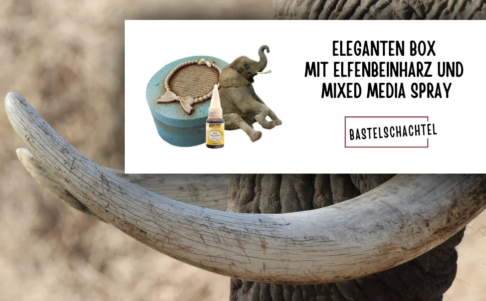 Elegante Box mit Elfenbeinharz und Mixed Media Tinte - Bastelschachtel