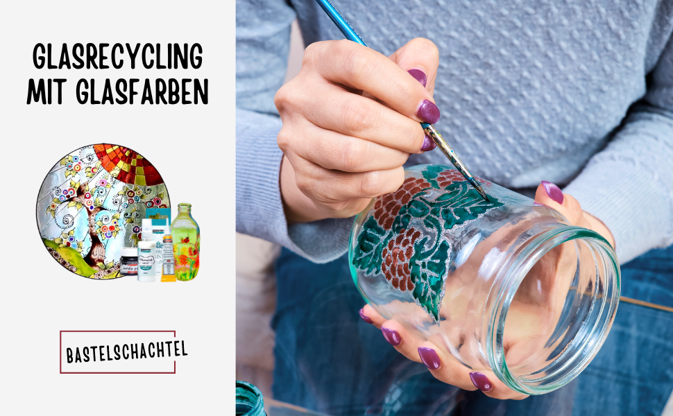 Glasrecycling mit Glasfarbe - Bastelschachtel