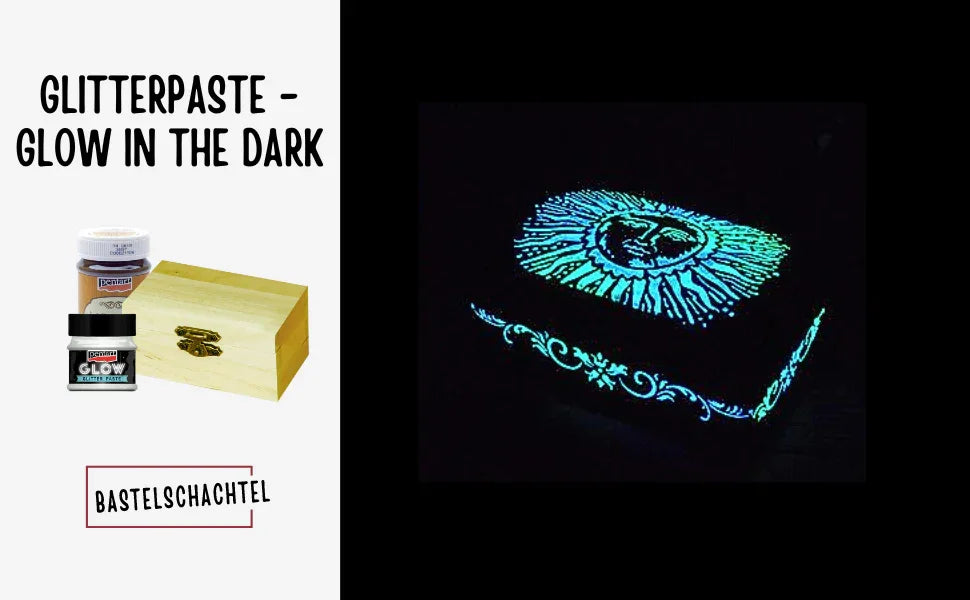 Glitterpaste - Glow in the dark - Bastelschachtel