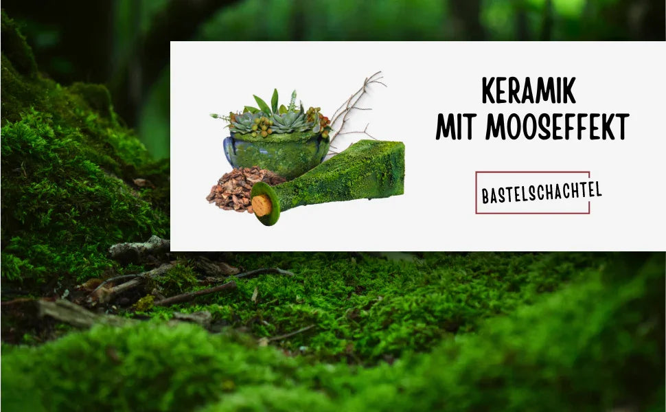 Keramik mit Mooseffekt - Bastelschachtel