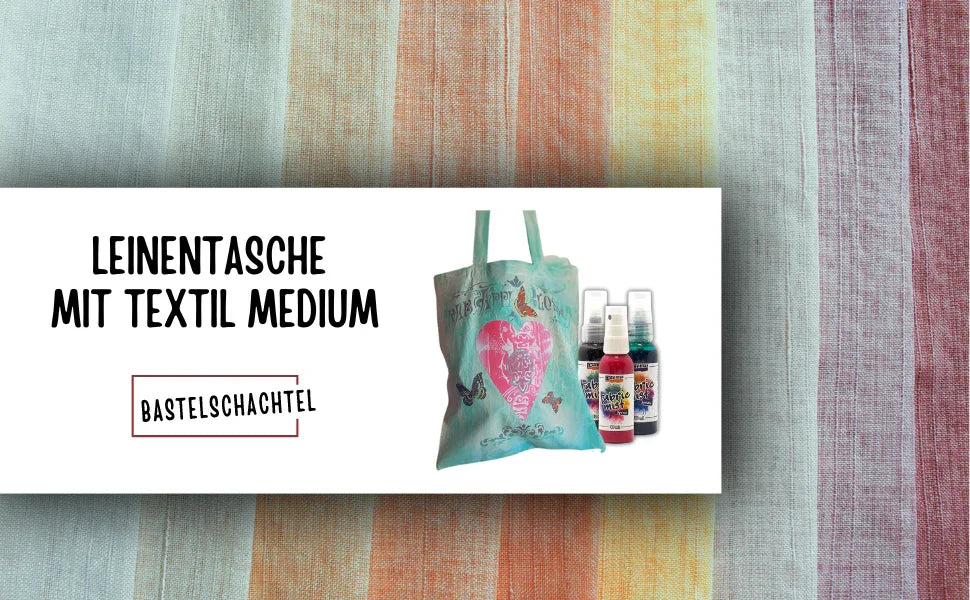 Leinentasche mit Textil Medium - Bastelschachtel