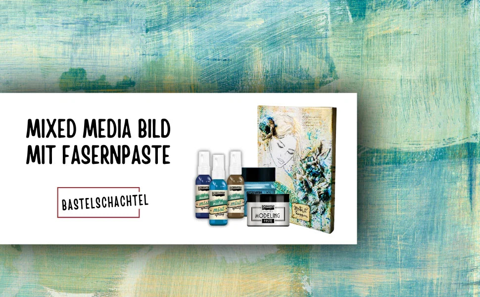 Mixed Media Bild mit Fasernpaste - Bastelschachtel