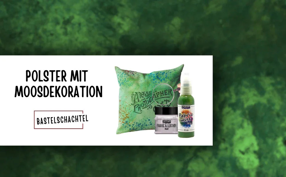 Polster mit Moosdekoration - Bastelschachtel
