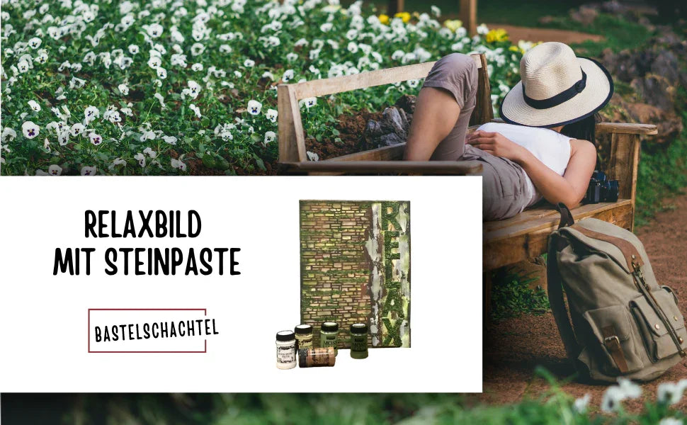 Relaxbild mit Steinpaste - Bastelschachtel
