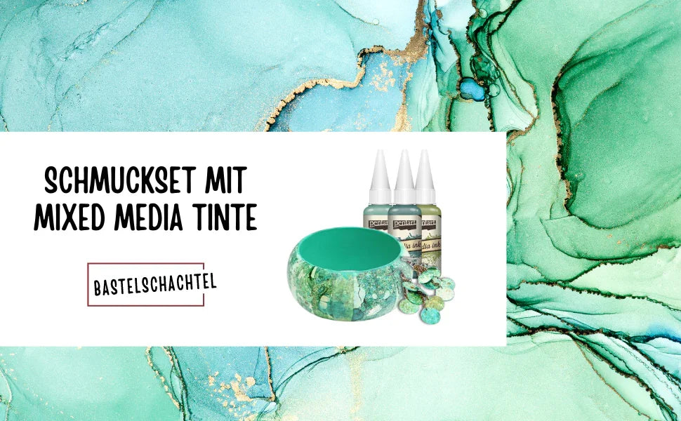 Schmuckset mit Mixed Media Tinte - Bastelschachtel