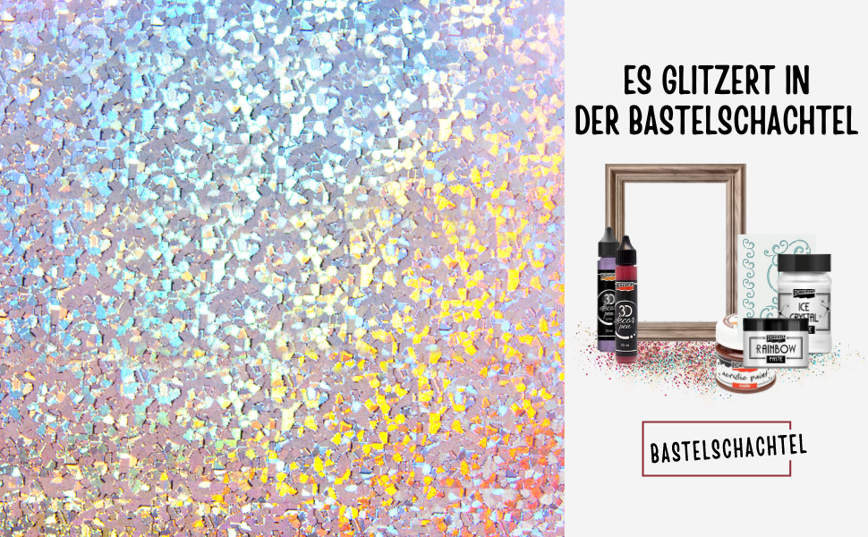 Es glitzert in der Bastelschachtel.